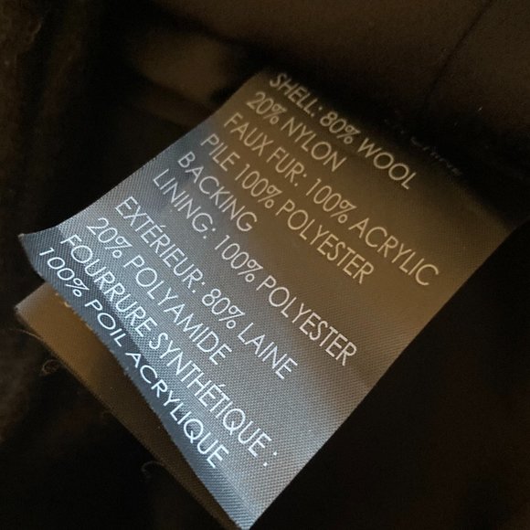 Club Monaco black wool Rocio coat / jacket, funnel neck, faux fur collar 2 looks - Picture 11 of 12